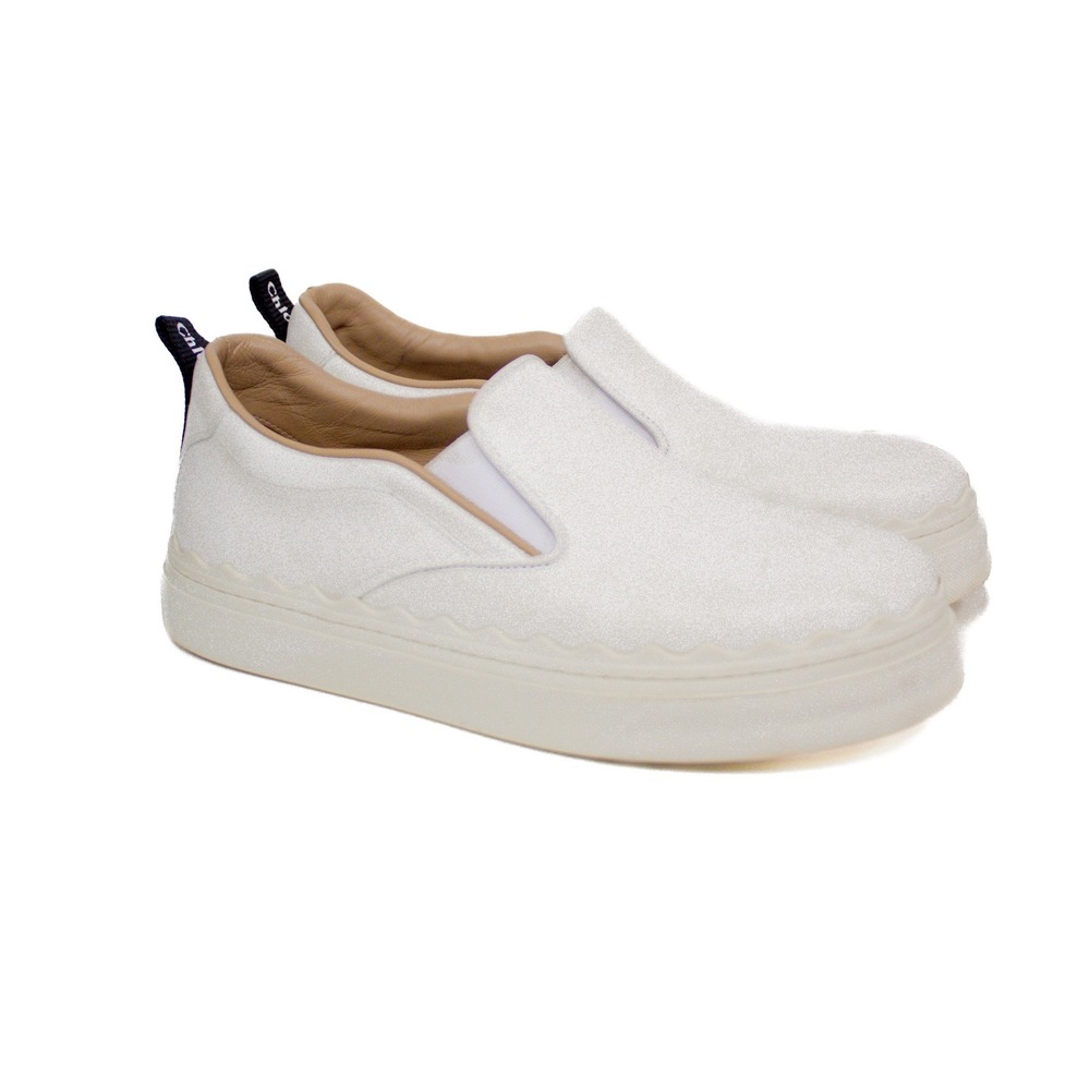 CHLOÉ LAUREN LEATHER SLIP ON SNEAKERS Women's Size 7 US/ 37 EU - Picture 2 of 12